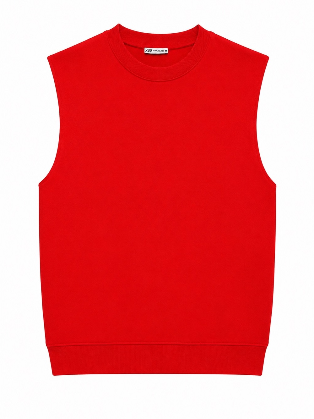 ZARA Red Oversized Sleeveless Sweatshirt Vest - Picture 3 of 5